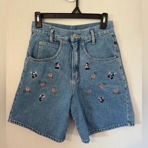 Vintage Mickey Unlimited Mickey Mouse Jean denim Shorts Flora Small